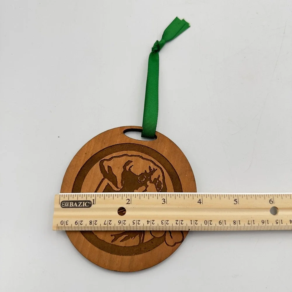 Set of 4 Retriever Dog Wood Ornaments St Patricks Day Clover Laser Engraved 3.5